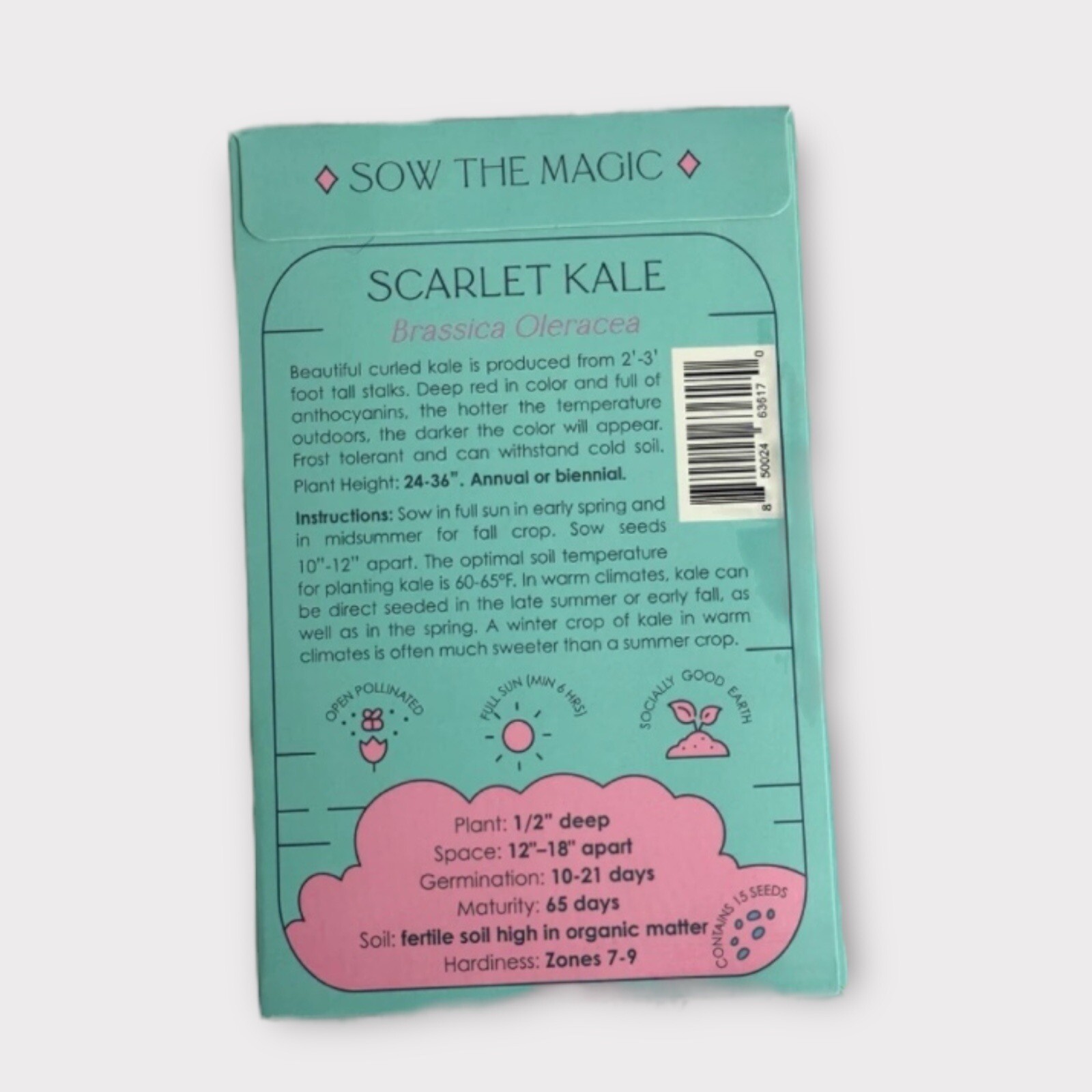 Sow The Magic – Scarlet Kale Seeds – Tarot Seeds Gift Packet