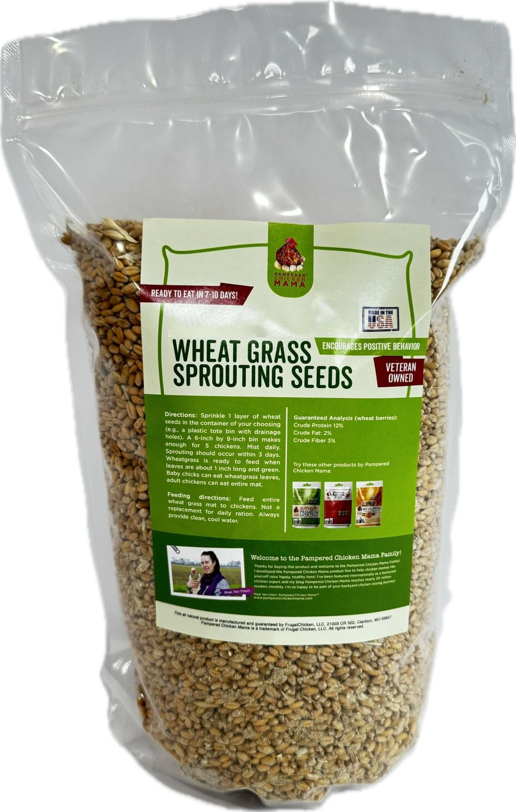 Non-GMO Fodder Seeds for Chickens (3 pounds), Pasture Grass Seed, Wheat Grass…