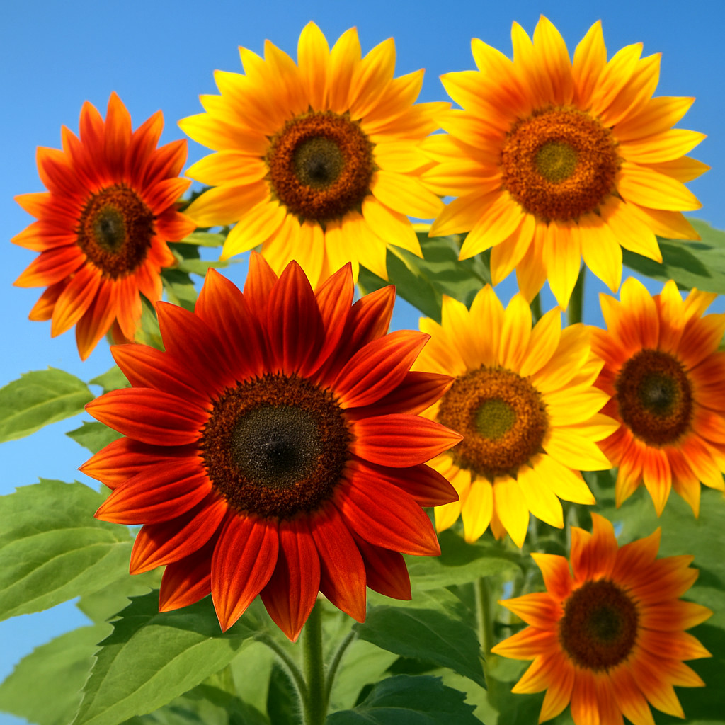 50 AUTUMN BEAUTY SUNFLOWER SEEDS MIX RARE GIANT TALL POLLINATORS BEES HEDGE US