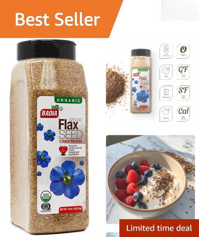 16 oz Organic Ground Flax Seed – Nutrient-Rich Superfood for Baking & Smoothies