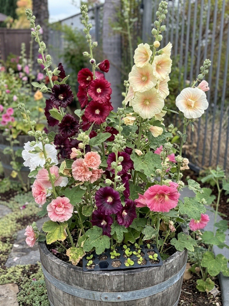 200 Fresh Hand Picked Hollyhock Seeds-Free Shipping