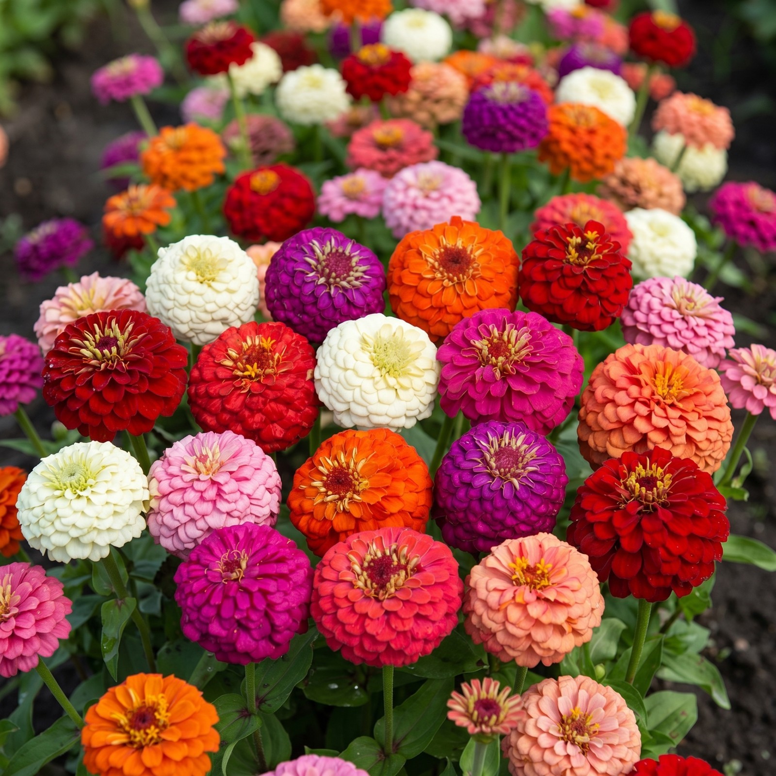 Zinnia 3-PACK DWARF COMPACT MID-HEIGHT Garden Mix Pollinator Non-GMO 600 Seeds