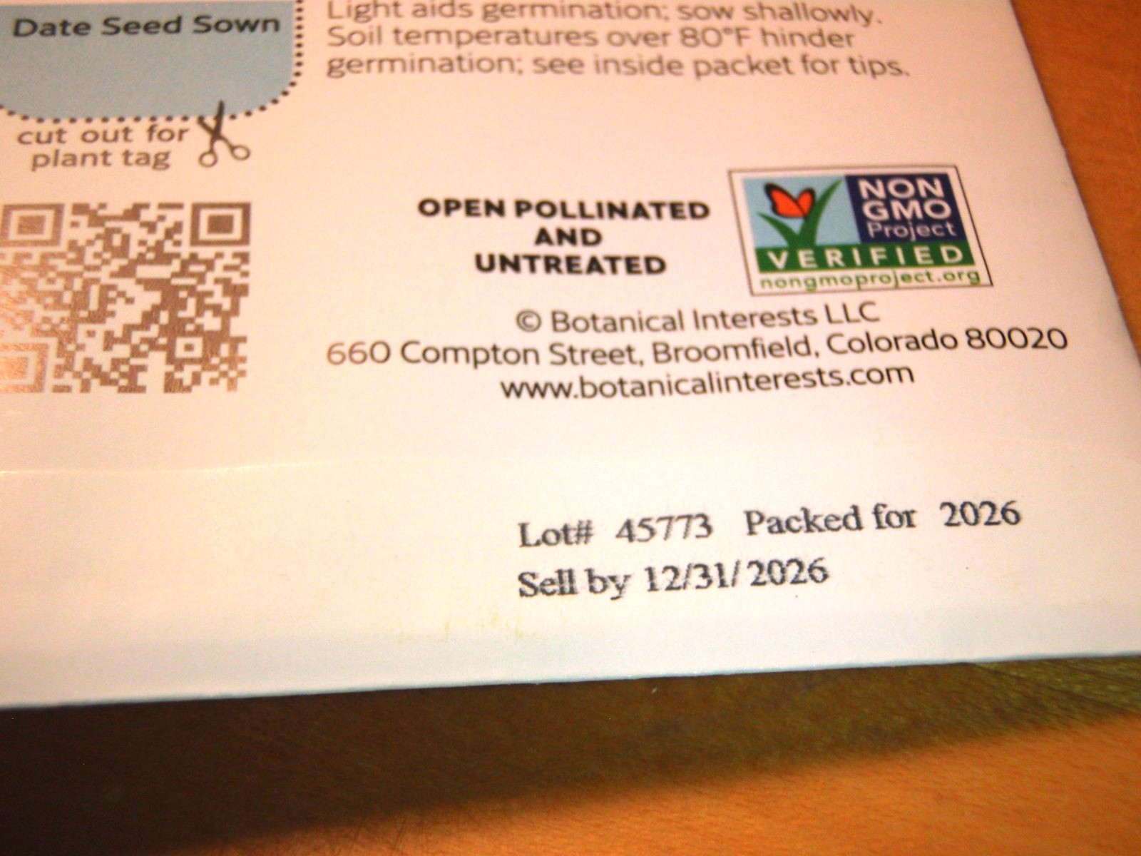 2026 SEASON-10 BOTANICAL INTEREST LETTUCE MESCLUN SEED PKGS-500MG EA/5,000 TOTAL