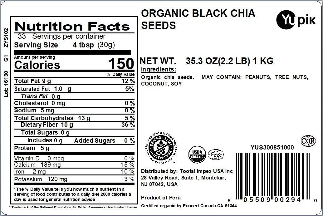 Deliciously Versatile Organic Black Chia Seeds, 2.2 lb Pack of 2 Bags
