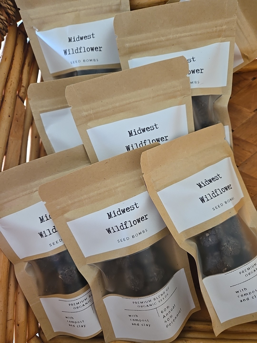 Midwest Wildflower Seed Balls Bombs Annual/perennial Premium Organic Seed Mix