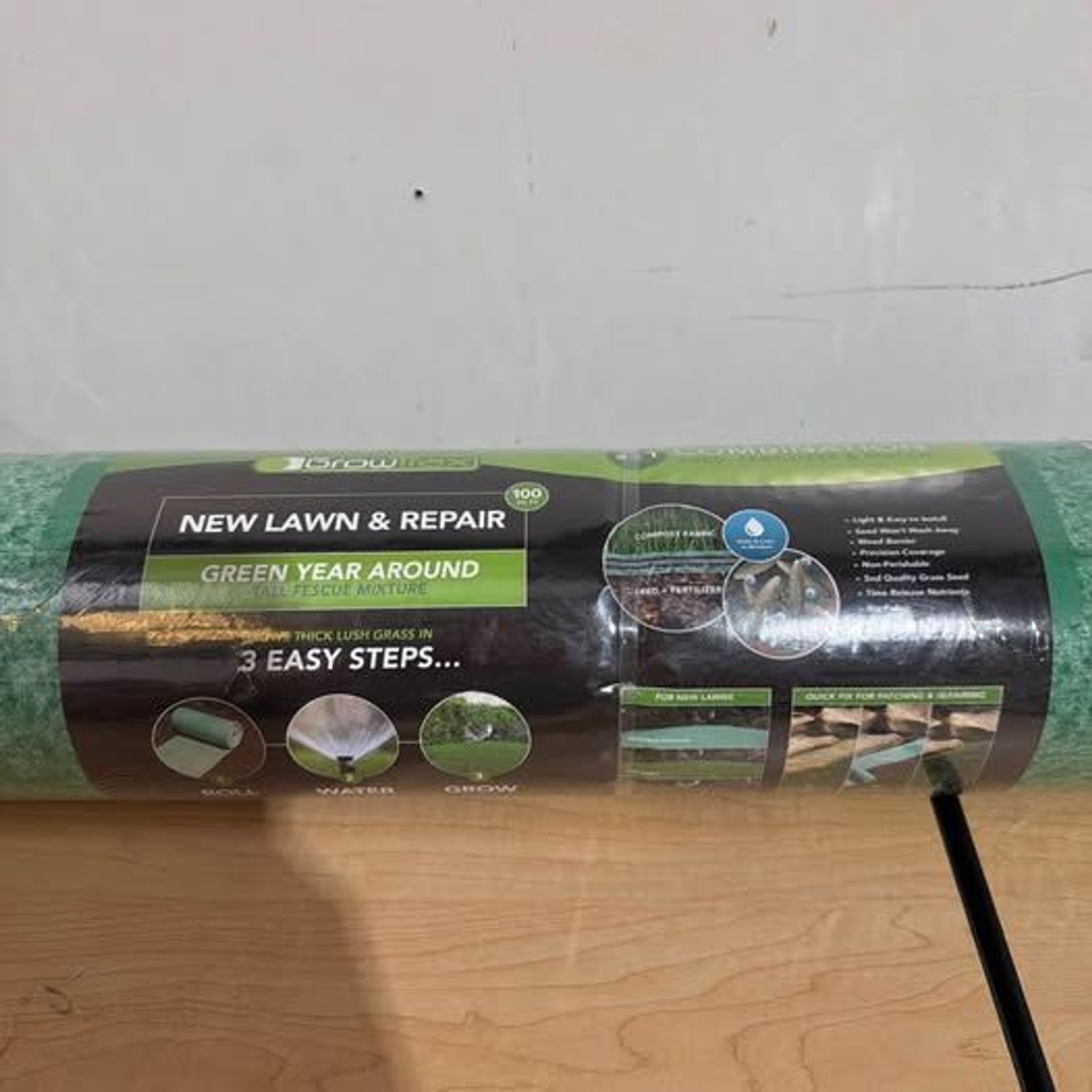 Grotrax Biodegradable Grass Seed Mat – 100 sqft Year Round Green – Grass Seed