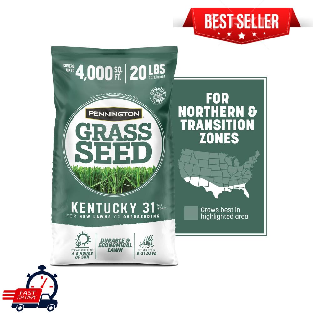 Pennington Kentucky 31 Tall Fescue Grass Seed, Sun & Shade, Durable Lawn, 20 lbs