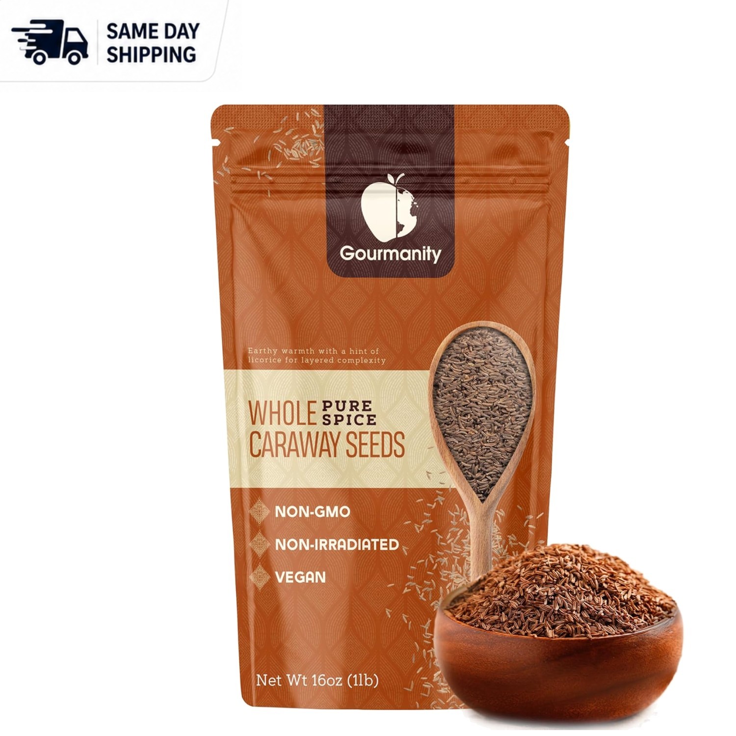 1lb Whole Caraway Seeds – Non-Irradiated Spice for Baking & Cooking