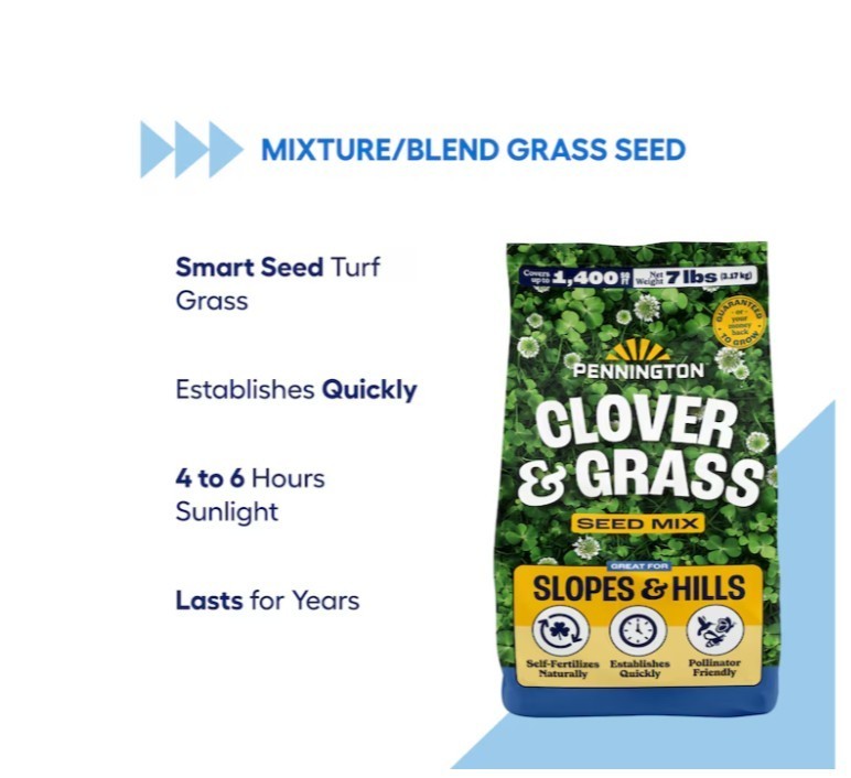 [FASH SALE] Pennington Clover Mixture Grass Seed 7 lb Bag Lawn Seed (2 Pack) NEW