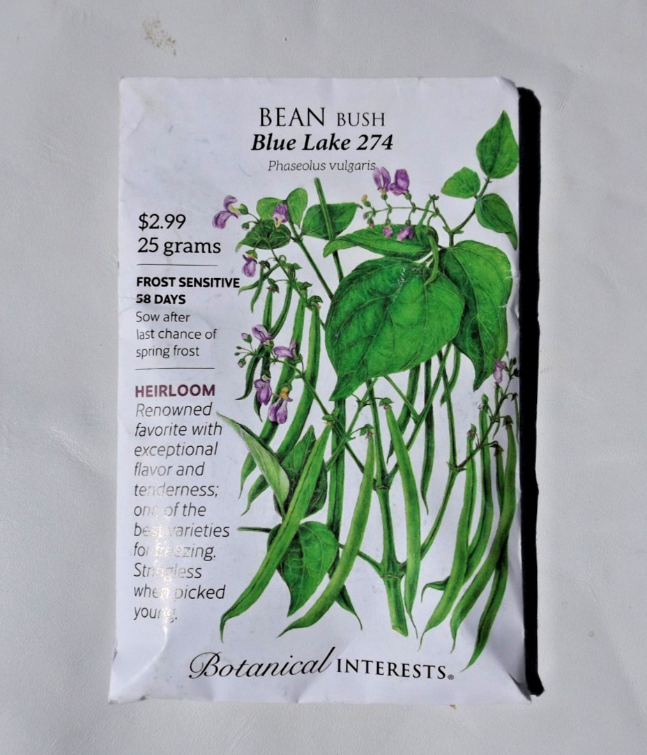 Lot #4. 12 packs Botanical Interests seeds, Blue Lake Bean , Carrots, Snap Peas