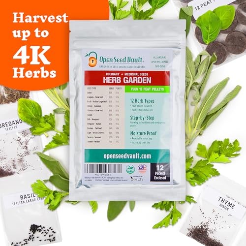 | 4,000 Heirloom Seeds | 12 Variety Pack of Herb Seeds | 2026 12 pack Herb Kit