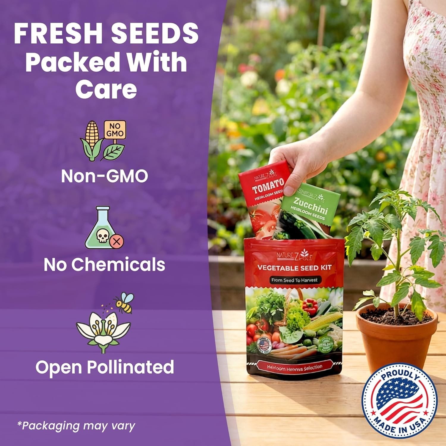 Vegetable and Fruit Heirloom Seeds Pack with 4800 Survival Seeds Non-GMO Garden