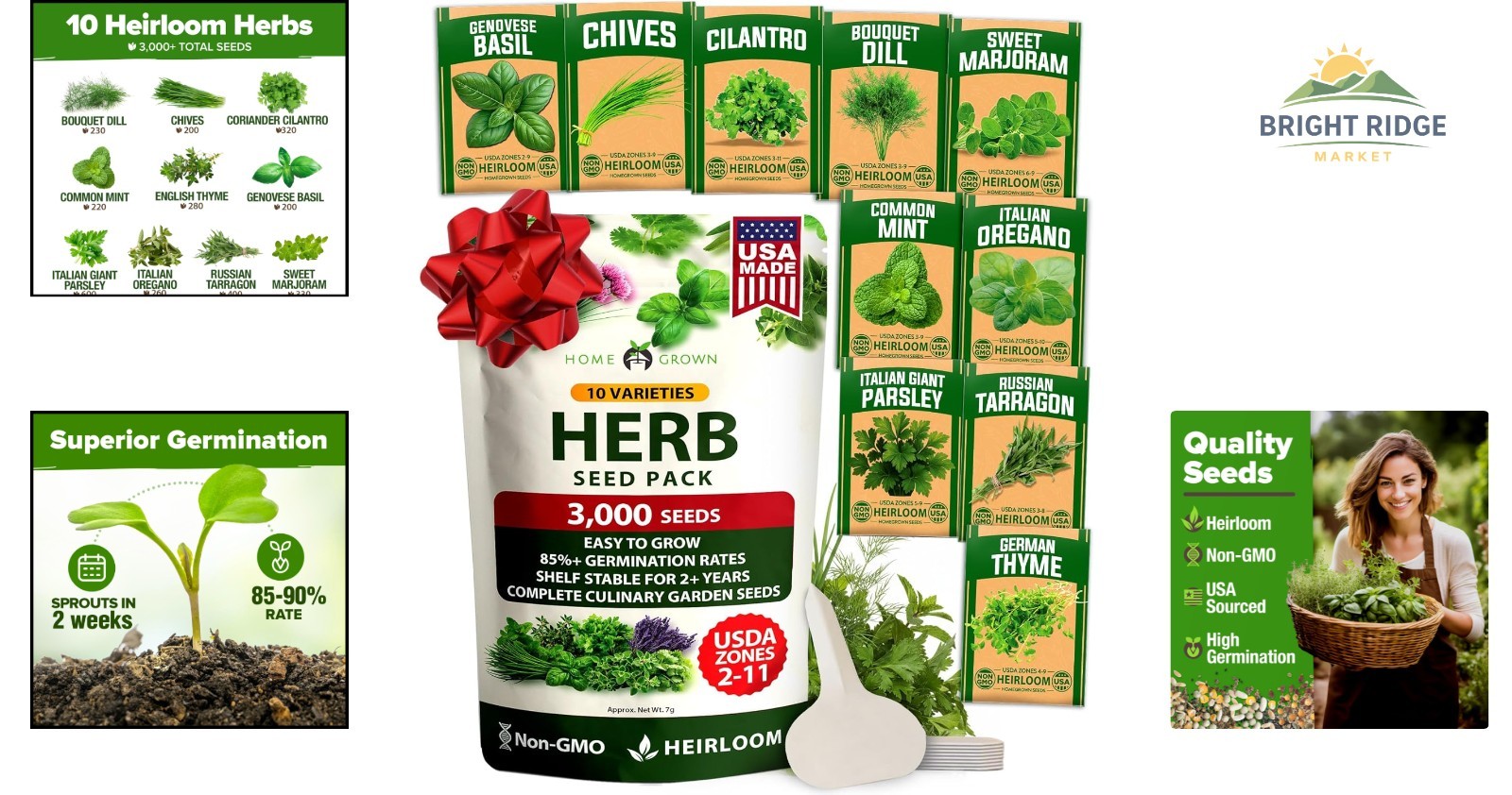Practical Herb Gardening Kit with 10 Seed Varieties, Ideal Gift for Any Occasion