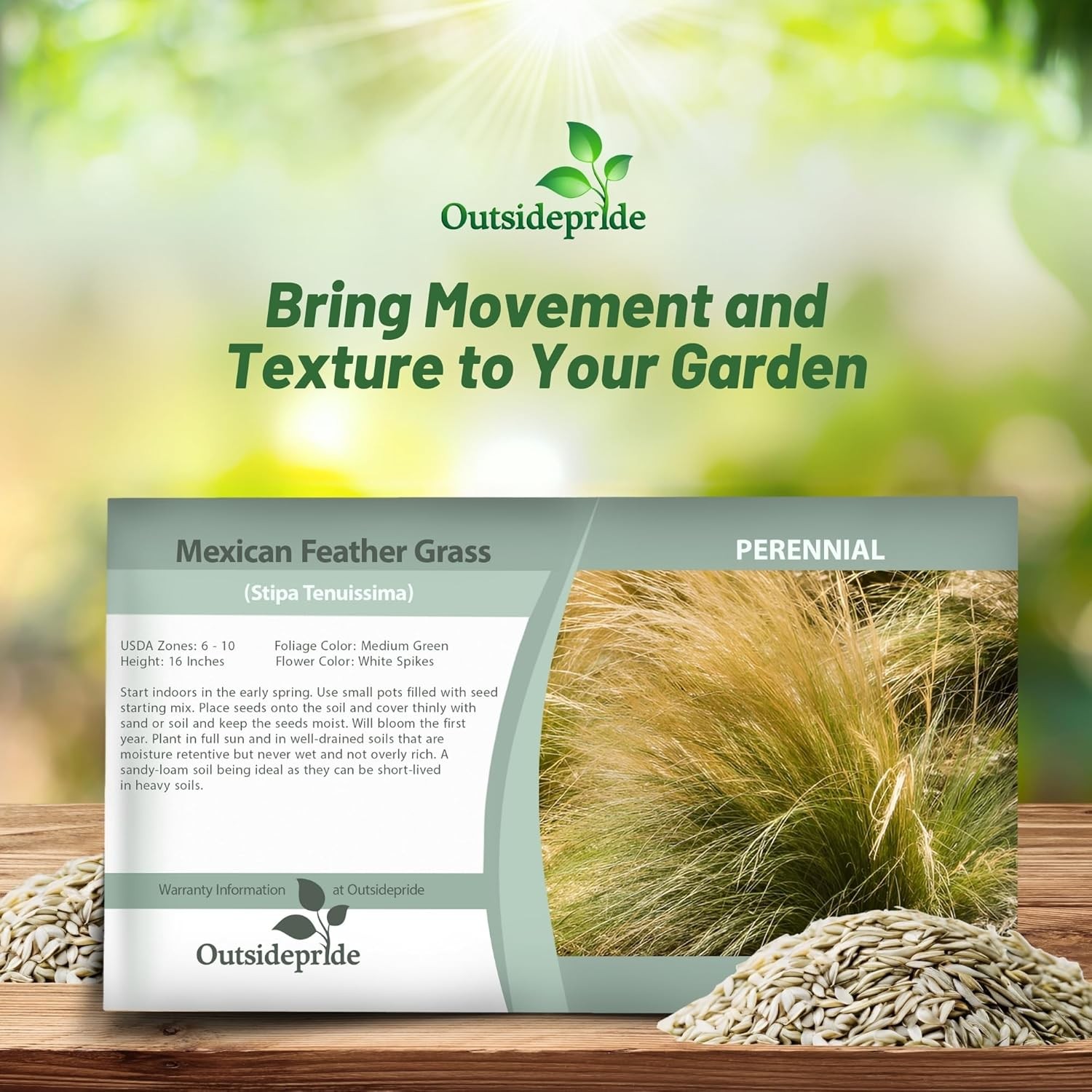 1000 Seeds Stipa Tenuissima Mexican Feather Drought Tolerant Ornamental