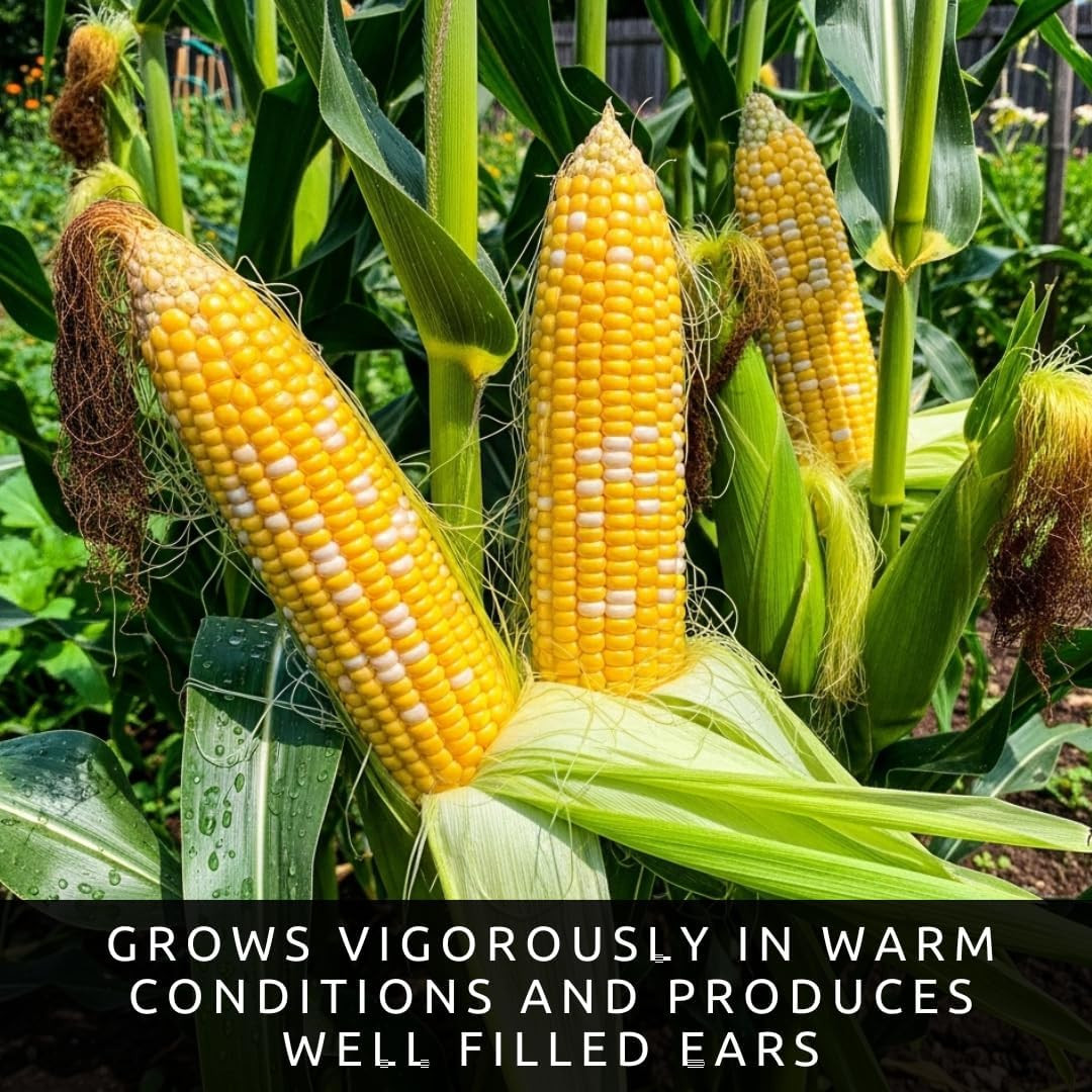 Peaches and Cream Sweet Corn Seeds 100 Seeds – Bicolor Yellow and White Kernels,