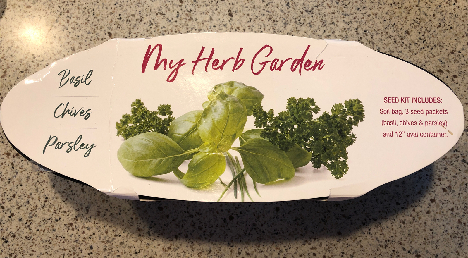 My Herb Garden Basil, Chives, Parsley Seed Planter Kit Kitchen Window Garden