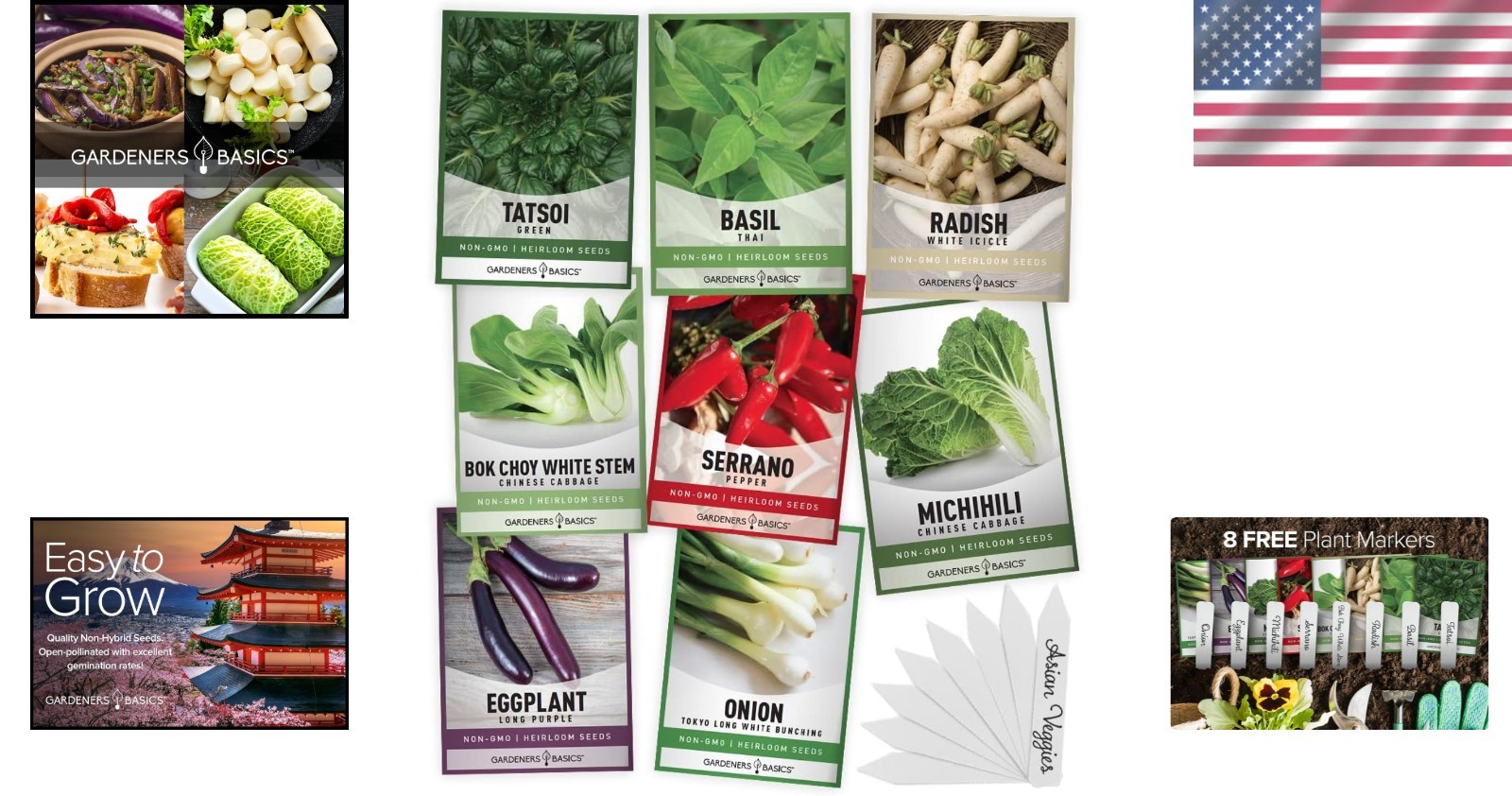 Bok Choy Tatsoi Michihili Cabbage Seeds for Vegetable Garden Indoor Outdoor Use