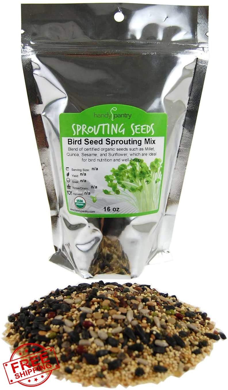 Handy Pantry Organic Birdseed 1 Lb, Sprouting Mix for All Birds