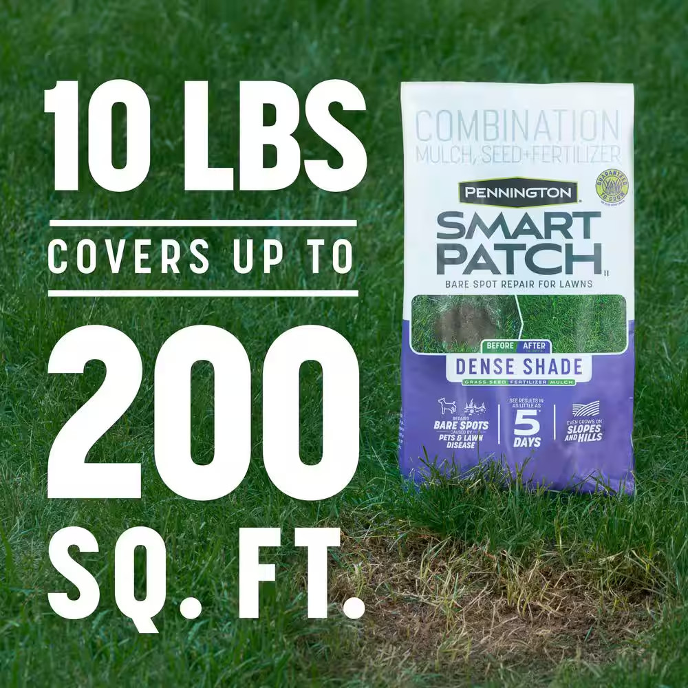 Smart Patch Dense Shade 10 Lb. 200 Sq. Ft. Grass Seed Bare Spot Repair with Mulc