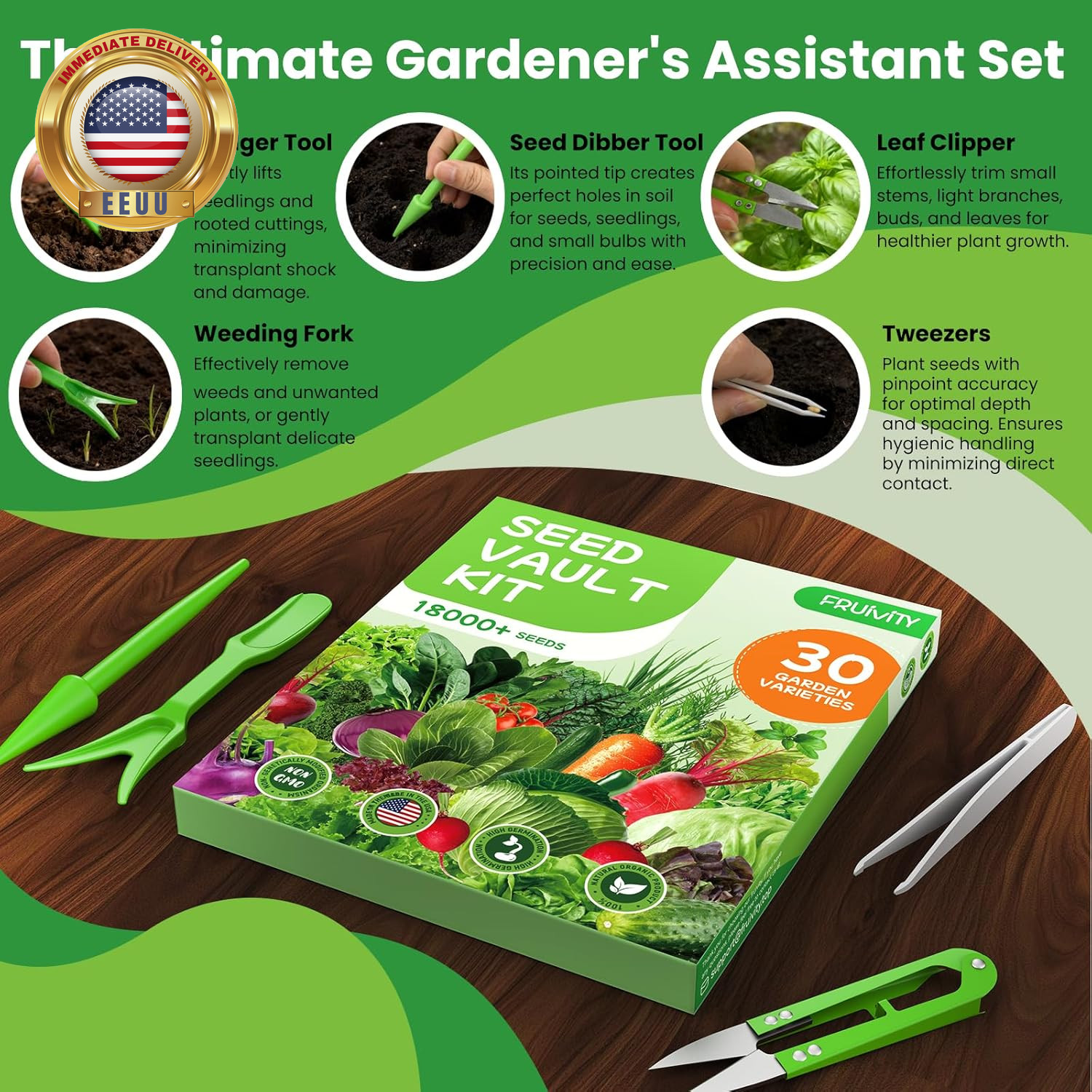30 Heirloom Seeds Variety Pack – 18500+ Seeds for Planting Vegetables, Home Gard