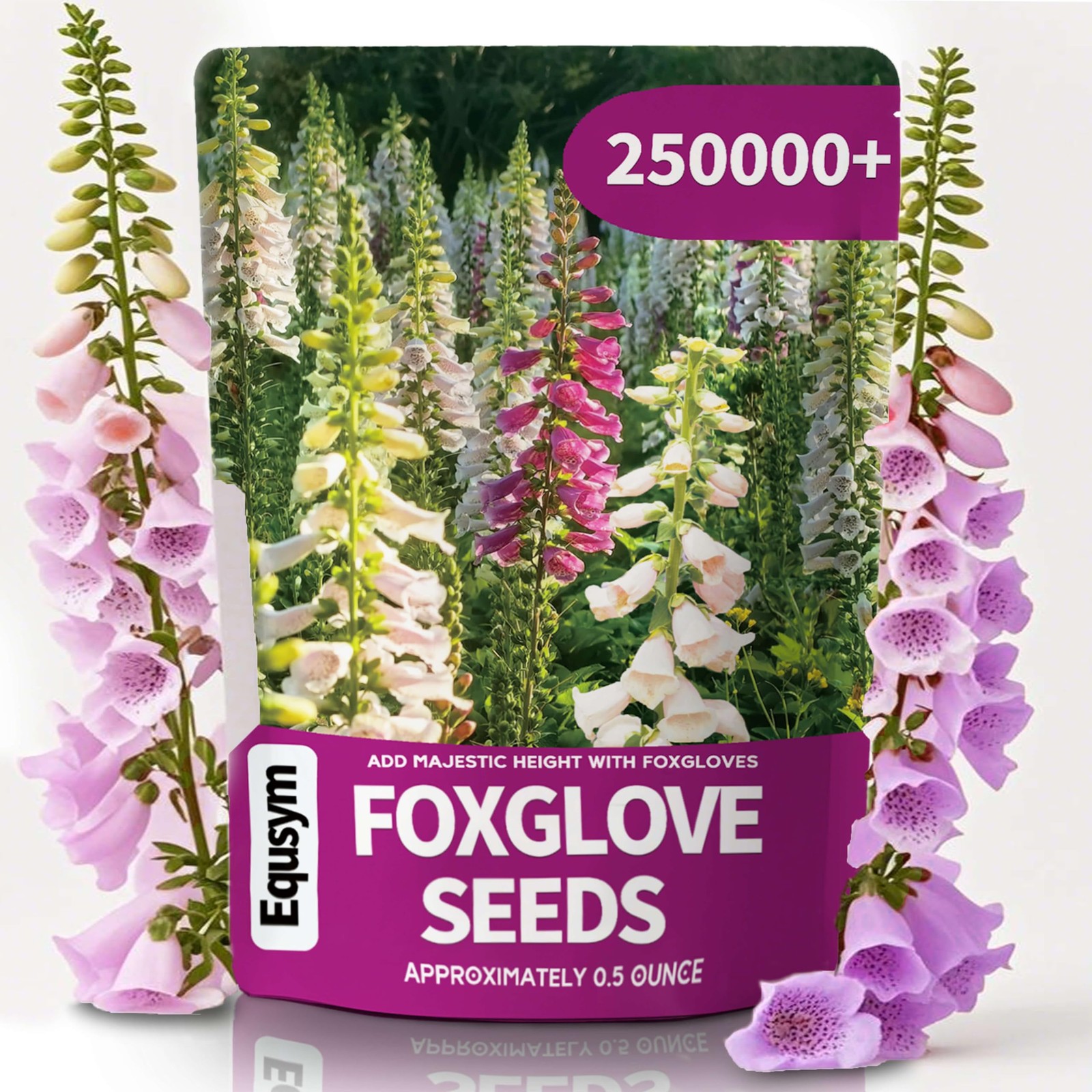 250,000+ Foxglove Seeds Bulk Pack – Tall Spire Blooms, Mixed