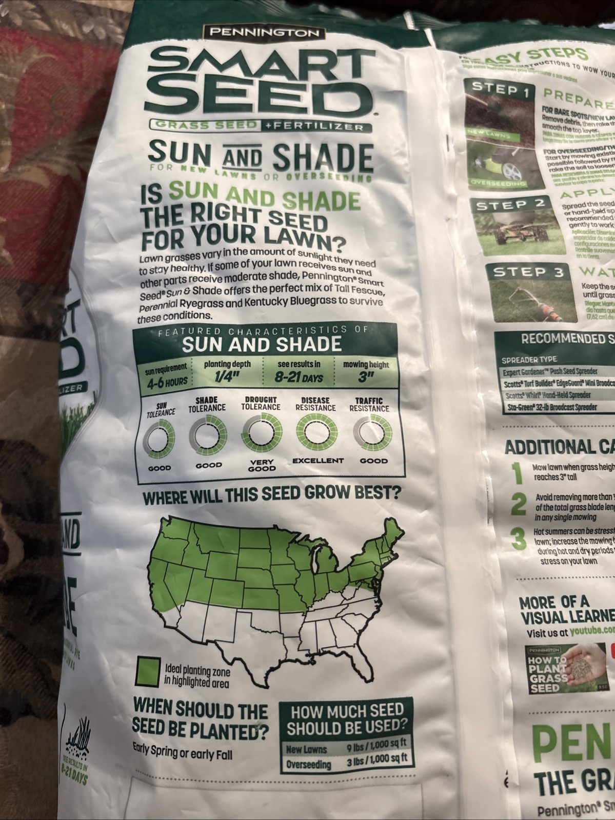 Pennington Smart Seed Sun & Shade Grass Mix 7 lb – Drought Resistant Excellence