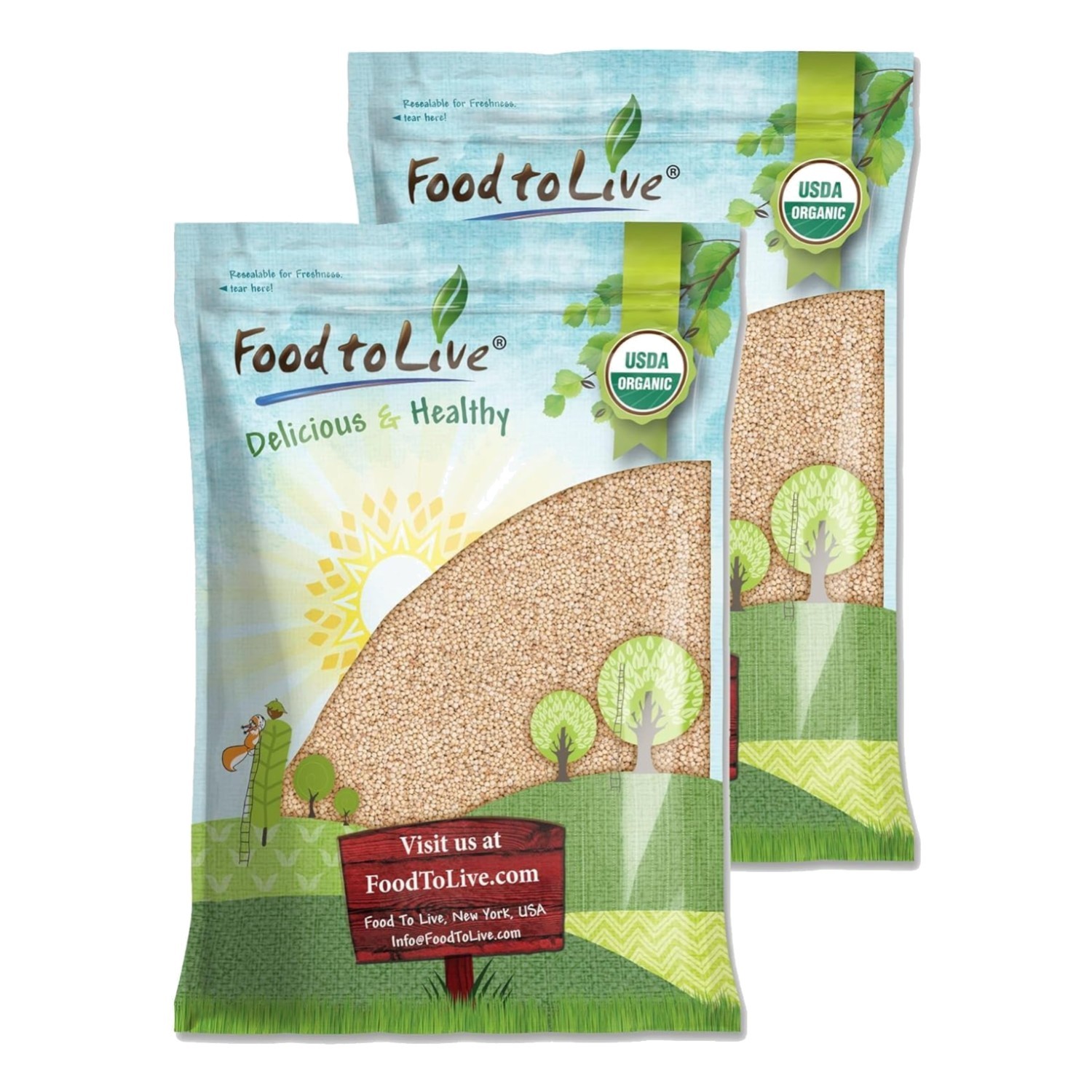 Organic Italian White Whole Grain Sorghum, 25lbs