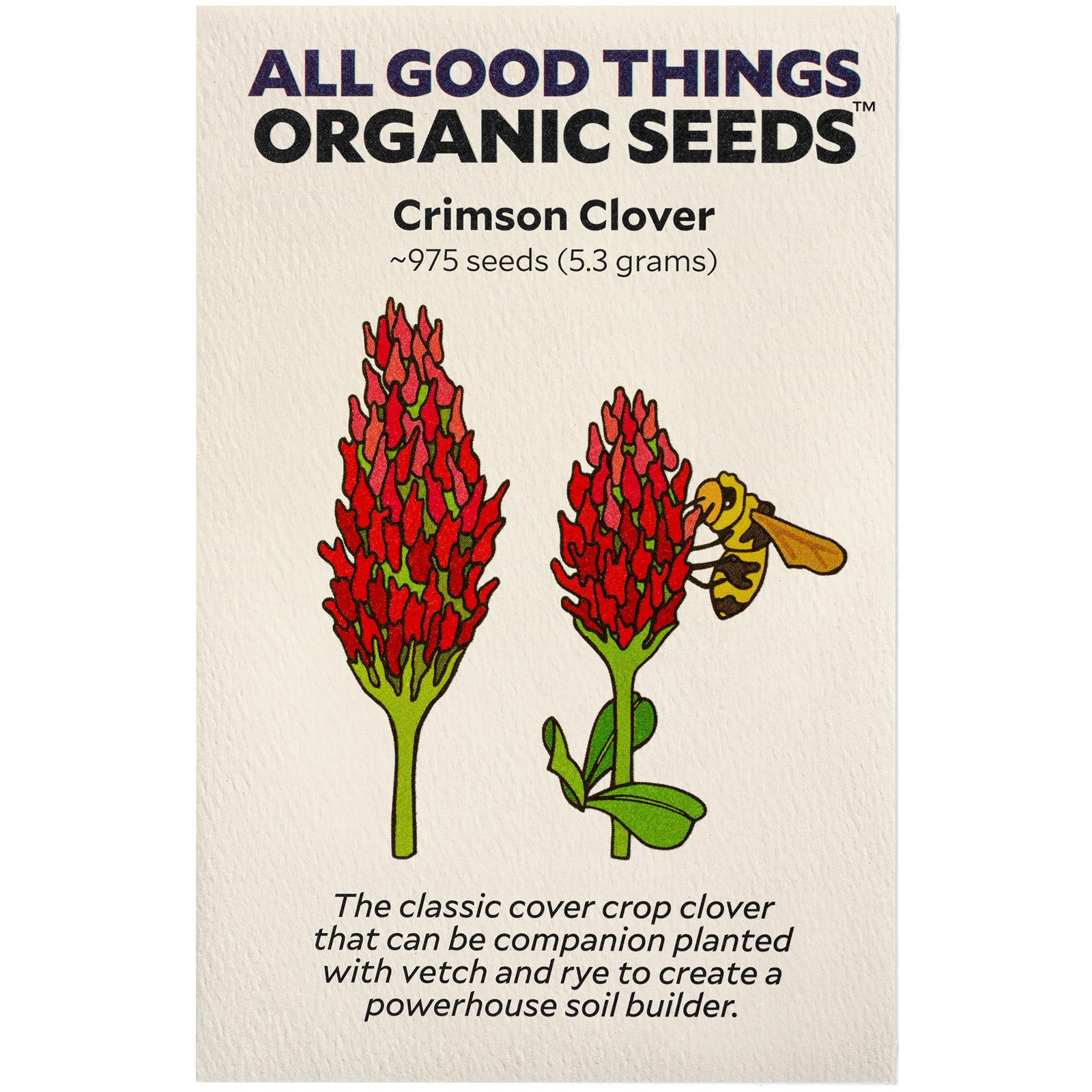 All Good Things Seed Clover Seed Collection – 3 Packets – Crimson, Red, White…