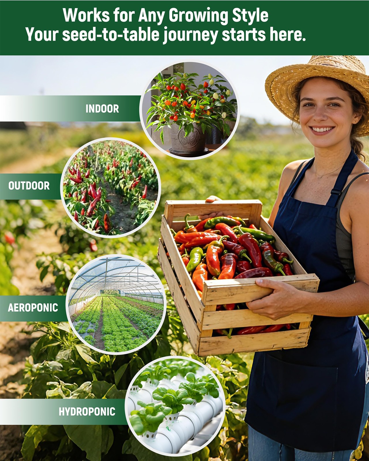 3000+ Heirloom Pepper Seeds Collection – 15 Varieties 15 Seeds, green