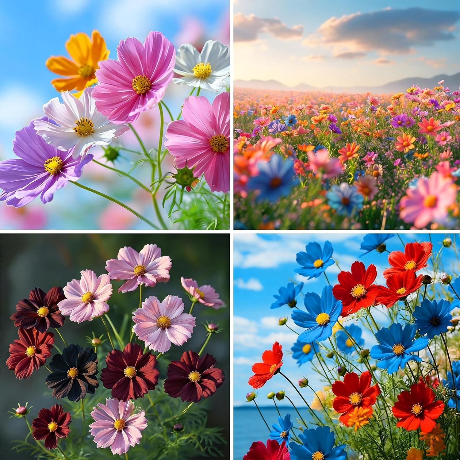 2000Pcs Mixed Cosmos Seeds for Planting, Rare Perennial Cosmos Flower Seeds, Hei