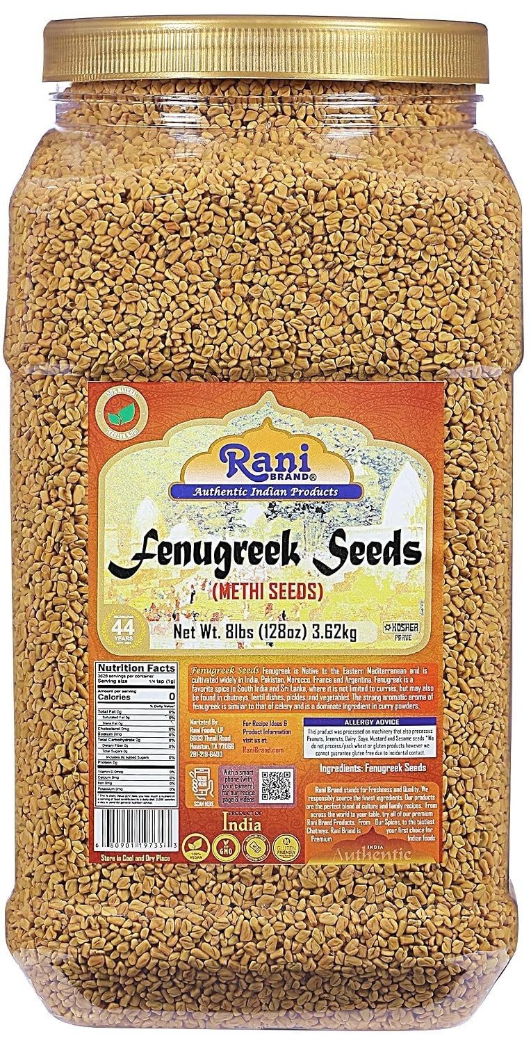 Rani Fenugreek Methi Seeds Whole 128oz Bulk Jar