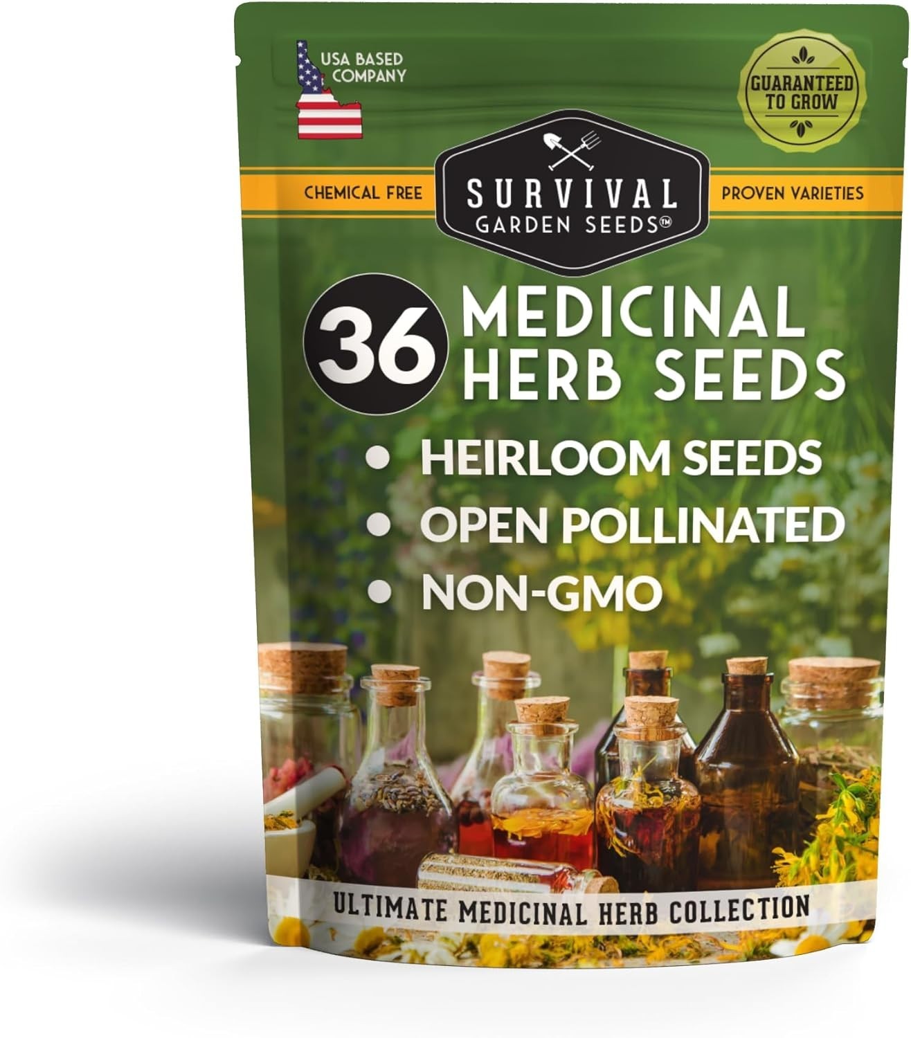 Ultimate 36 Heirloom Medicinal Herb Seeds Pack for Natural Remedies and Wellness