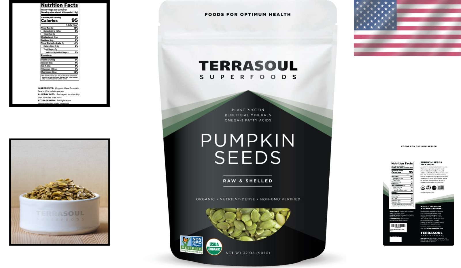 Organic Unsalted Pumpkin Seeds, 2 Pounds – Certified Non-GMO &