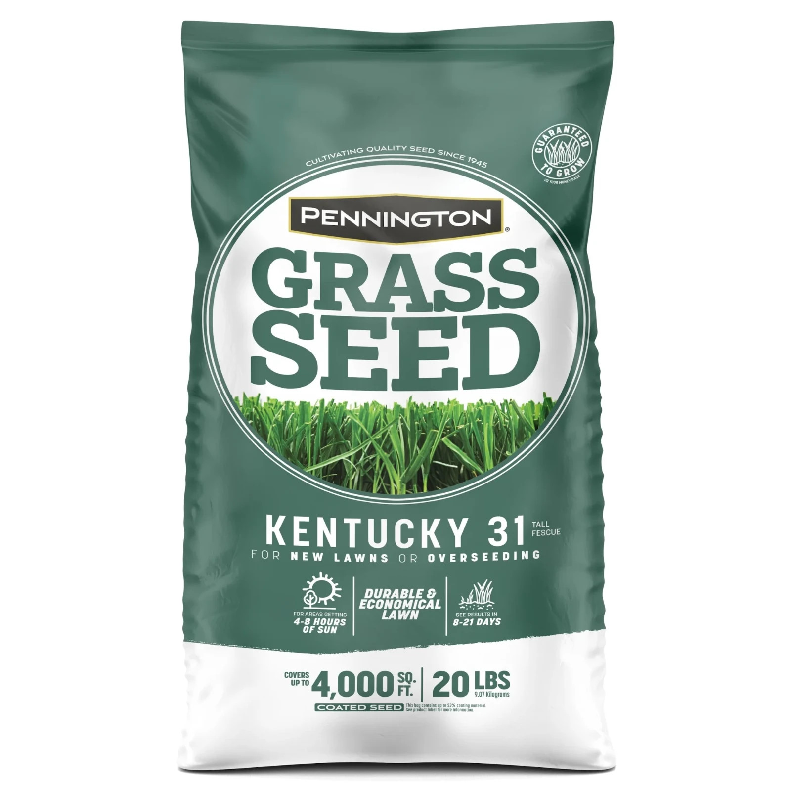 Pennington Kentucky 31 Tall Fescue Grass Seed Sun to Partial Shade 20 lb Bag New