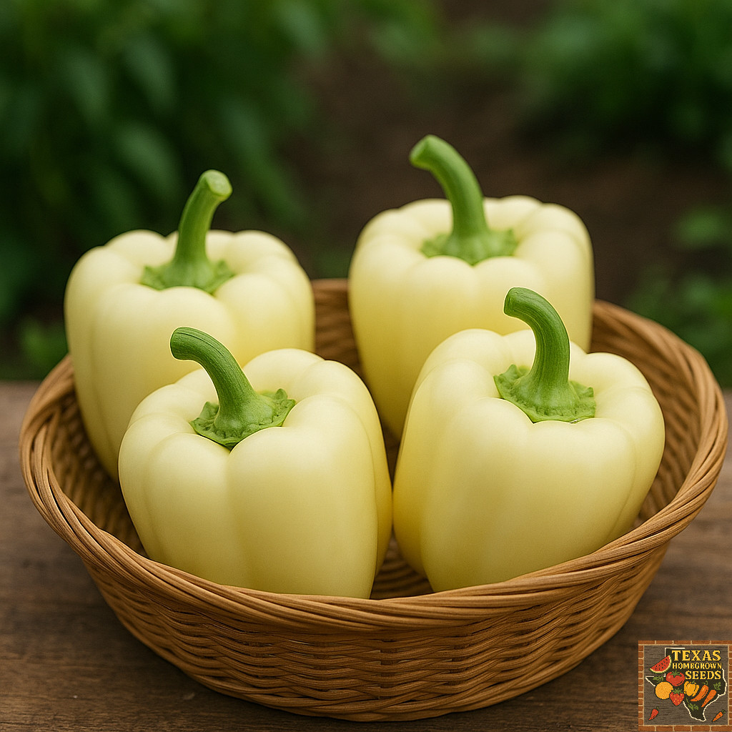 100 Heirloom White Cloud Bell Pepper Seeds – Giant Extra Sweet White Bell Pepper