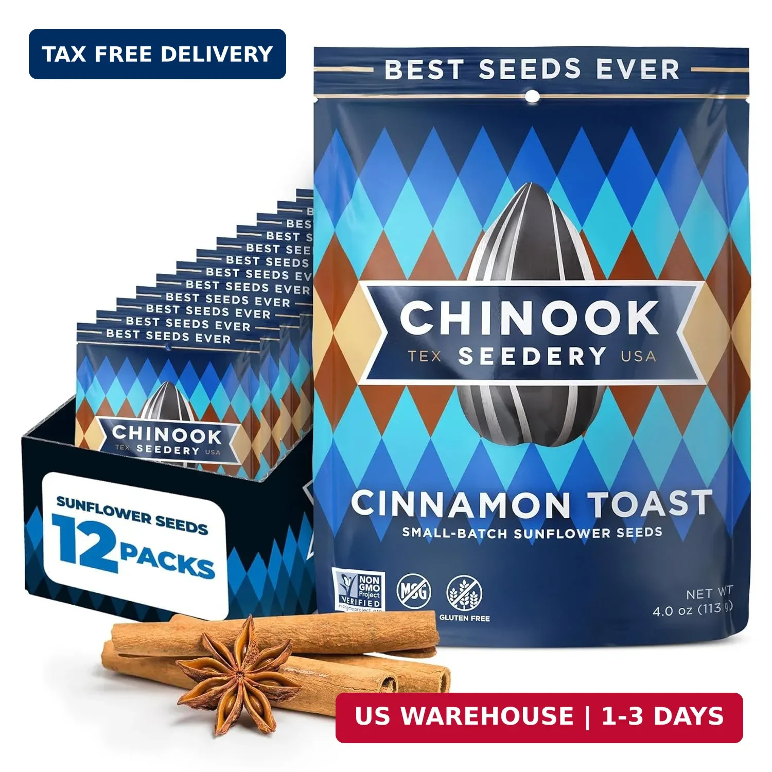 Chinook Seedery Sunflower Seeds to Eat – Jumbo, Flavored, Roasted, Low Sodium Sn