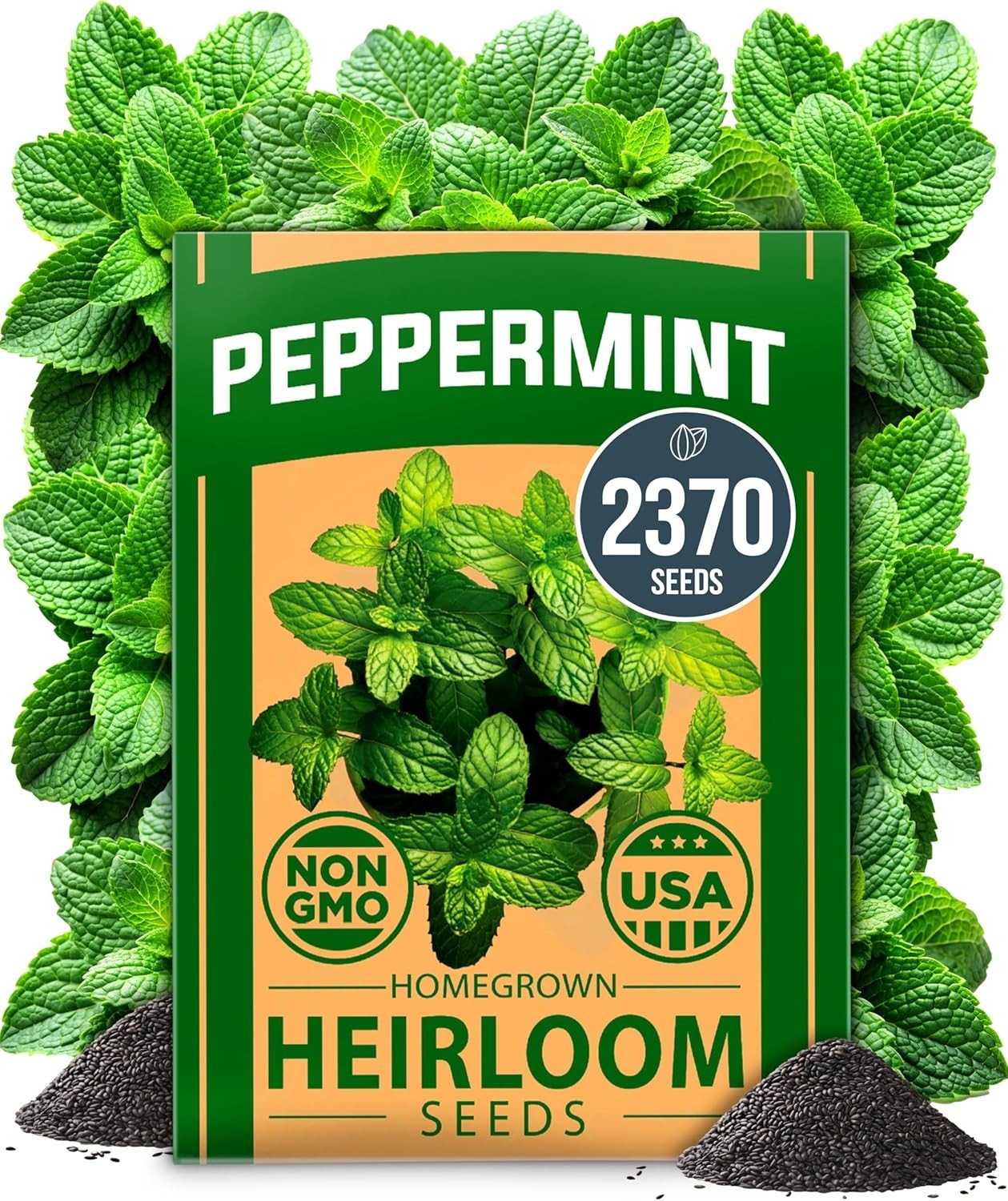 Heirloom Peppermint Seeds – 2,370 High Germination Indoor/Outdoor Herb Seeds