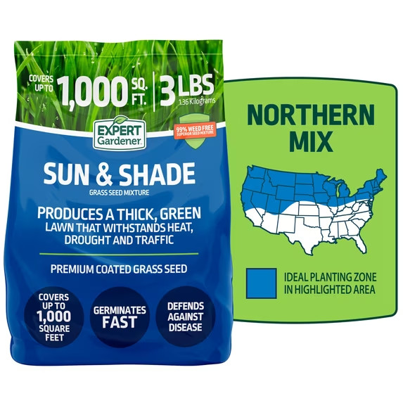 Expert Gardener Sun & Shade Northern Grass Seed Mix for Sun to Partial Shade