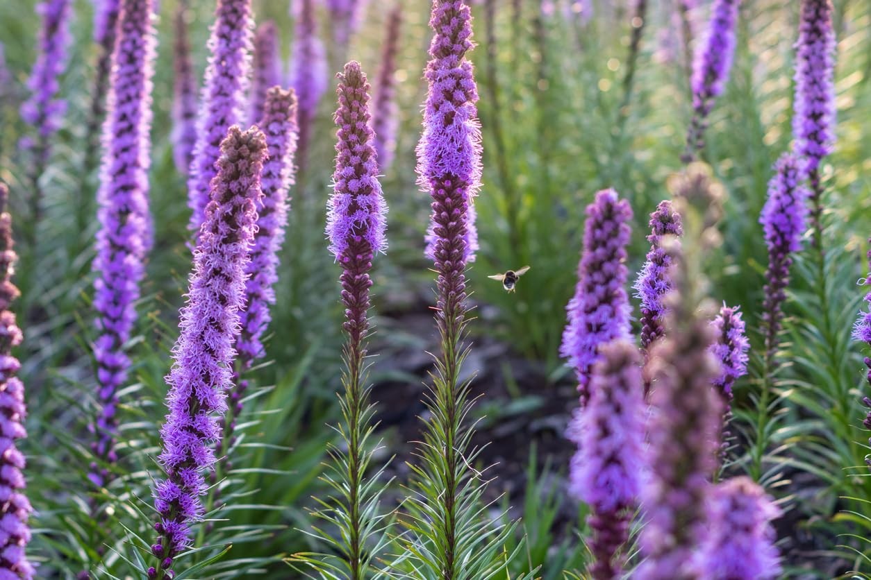 White Liatris Spicata – 5 Bulbs, Blazing Star Plant, Elegant Perennial Liatri…