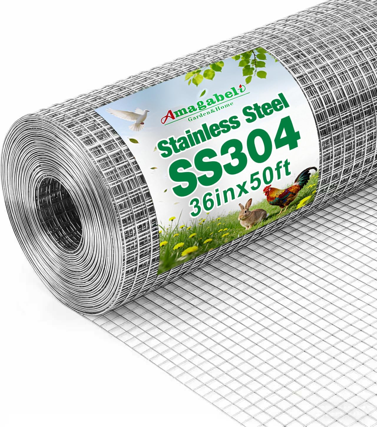 36Inchx50Ft SS304 Stainless Steel Hardware Cloth 1/2 Inch 18 Gauge Chicken Wire