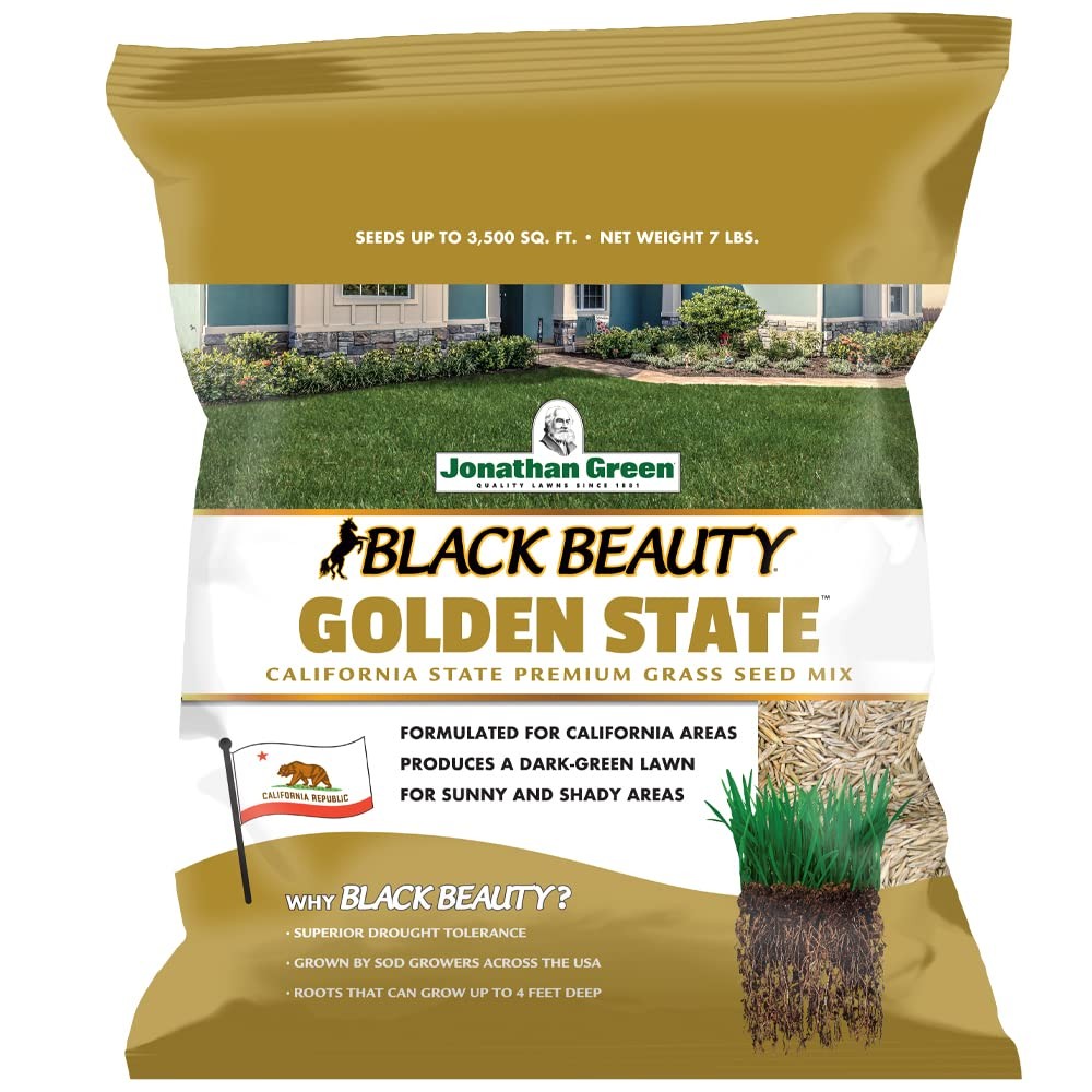 Black Beauty Golden State Grass Seed 7 lb for Sunny and Shady Areas