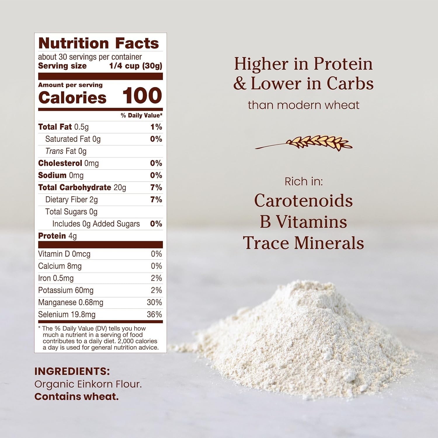 Jovial Organic Einkorn Unbleached All Purpose Flour – 32 Ounce (Pack of 1)