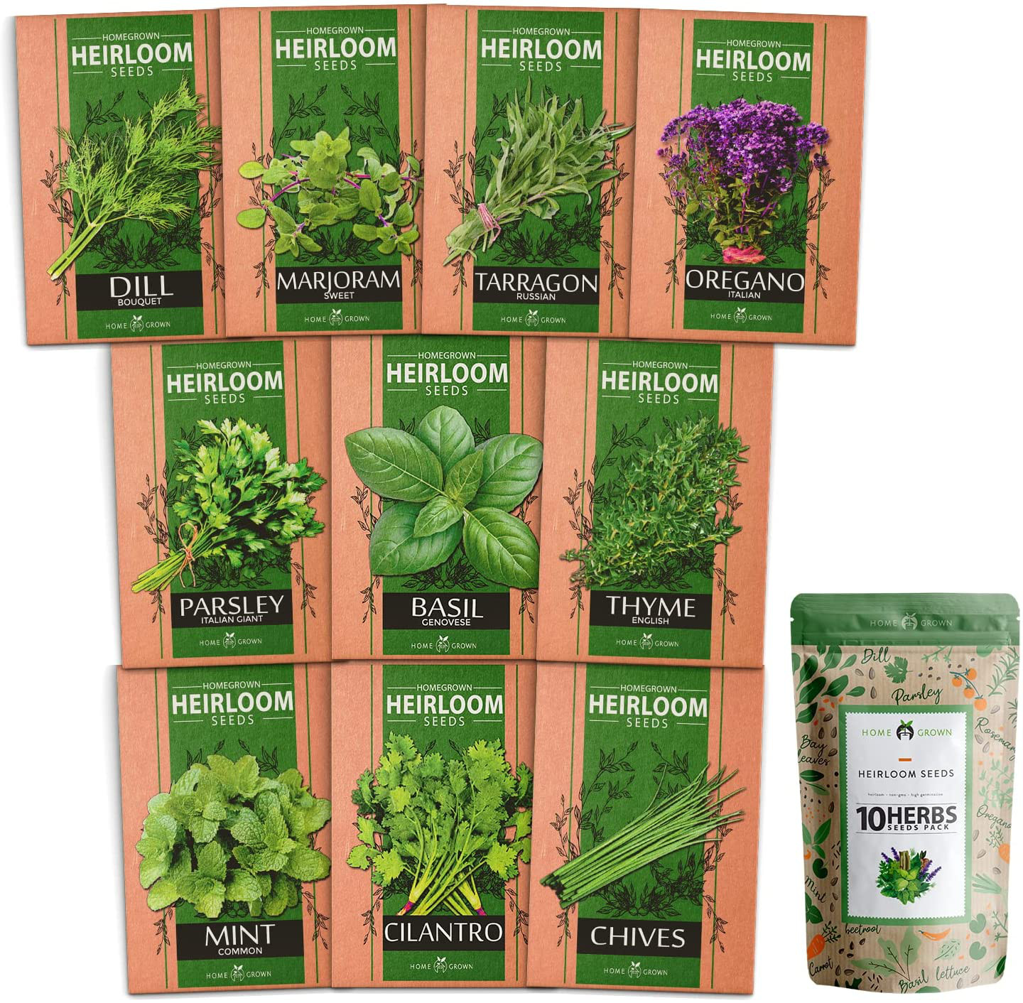 15 Culinary Herb Seed Vault – Heirloom and Non GMO – 4500 Plus Seeds for Plantin