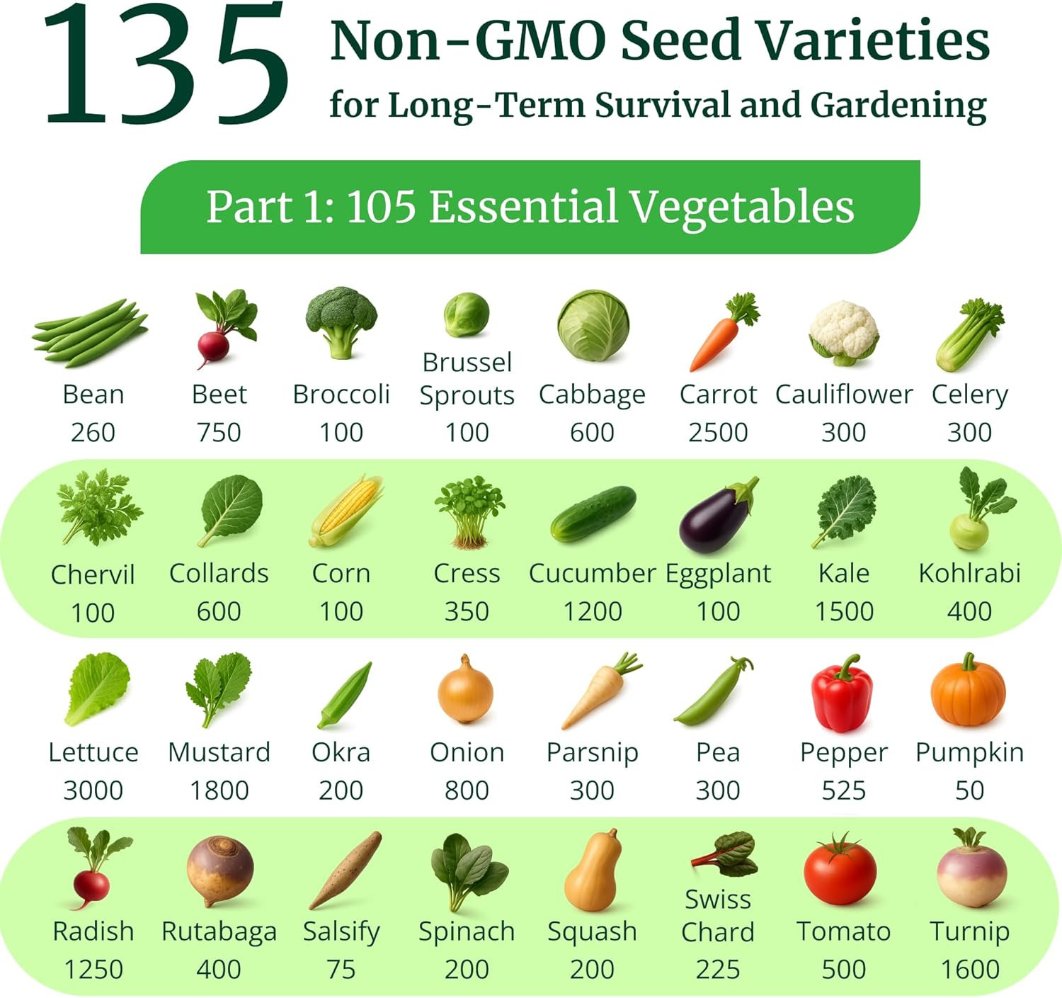 135 Heirloom Seed Vault – Grow Non-GMO Veggies, Fruits & Herbs!