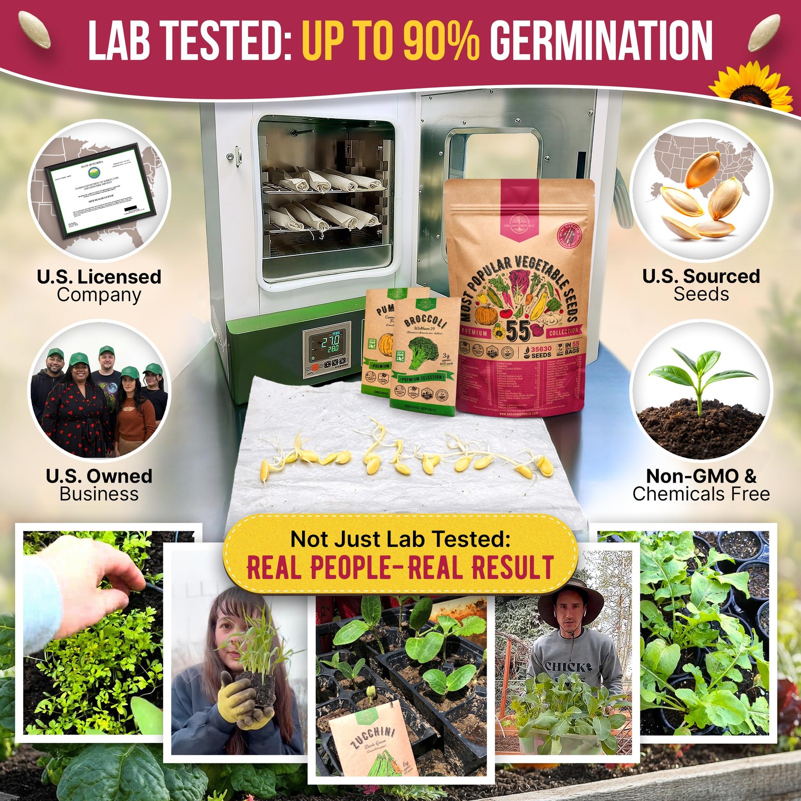 55 Vegetable Seeds Variety Pack 35,600+ NonGMO Heirloom Seeds for Planting V…