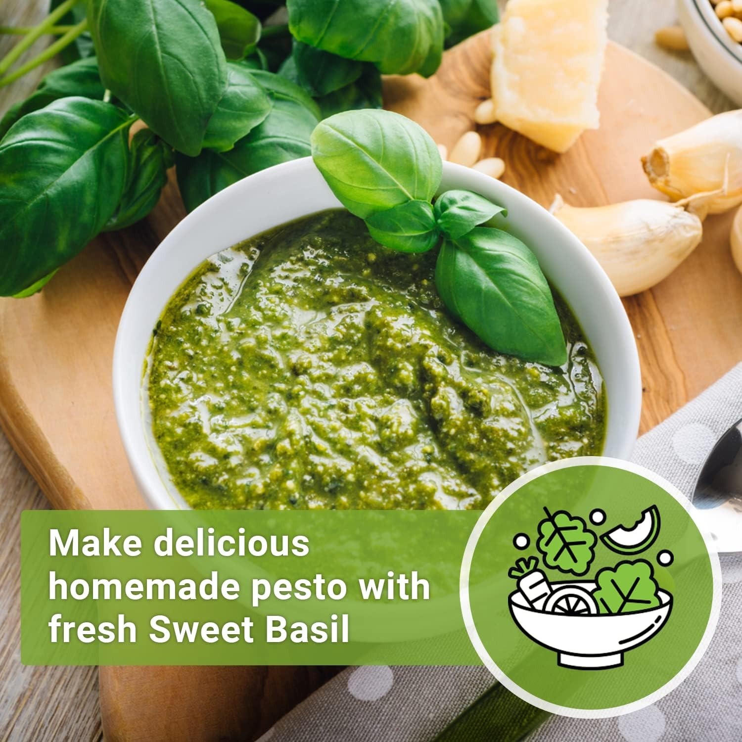 500 Count Genovese Basil Seeds – Non-GMO Heirloom for Hydroponic & Soil Gardens