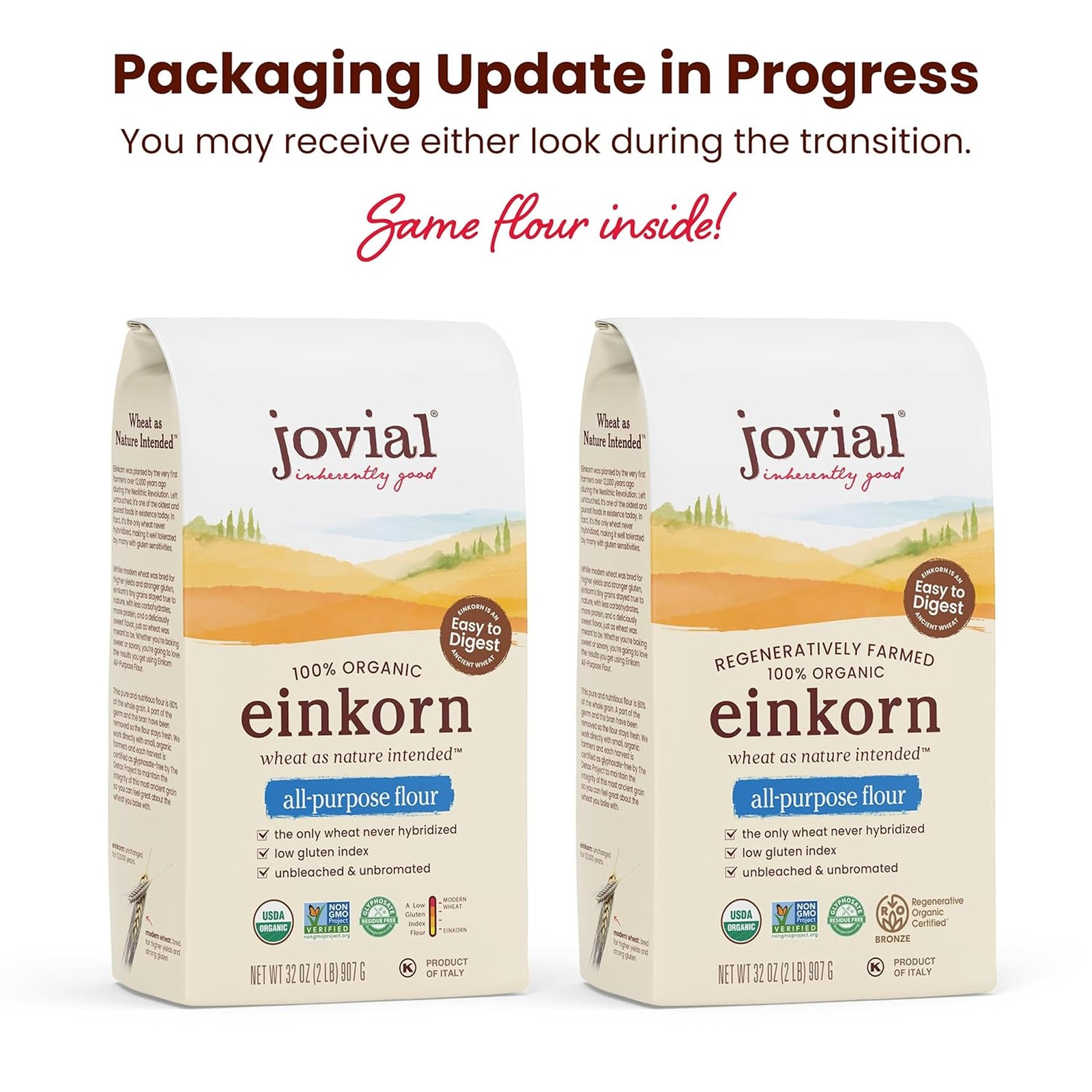 Jovial Organic Einkorn Unbleached All Purpose Flour – 160 Ounce (Pack of 1)