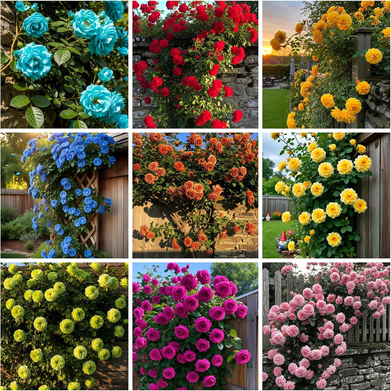 Climbing Rose Seeds for Planting – 300+ Mix Climbing Rose Rosa Bush Vine Climbin