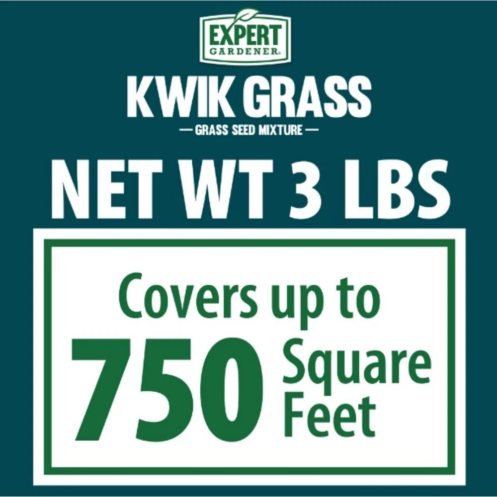 Expert Gardener Kwik Grass Seed Mix, for Sun to Partial Shade, 3 lb.