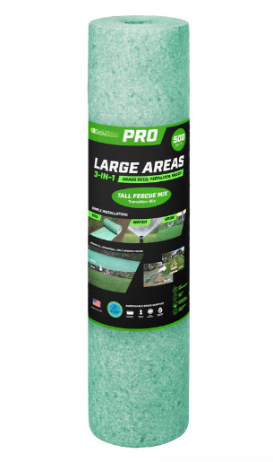 Growtrax Grass Seed Mat, Tall Fescue Mix – 500 Sqft PRO Large Area